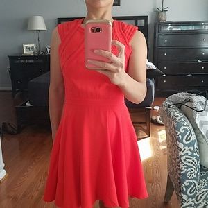 Open back brunt orange skater dress